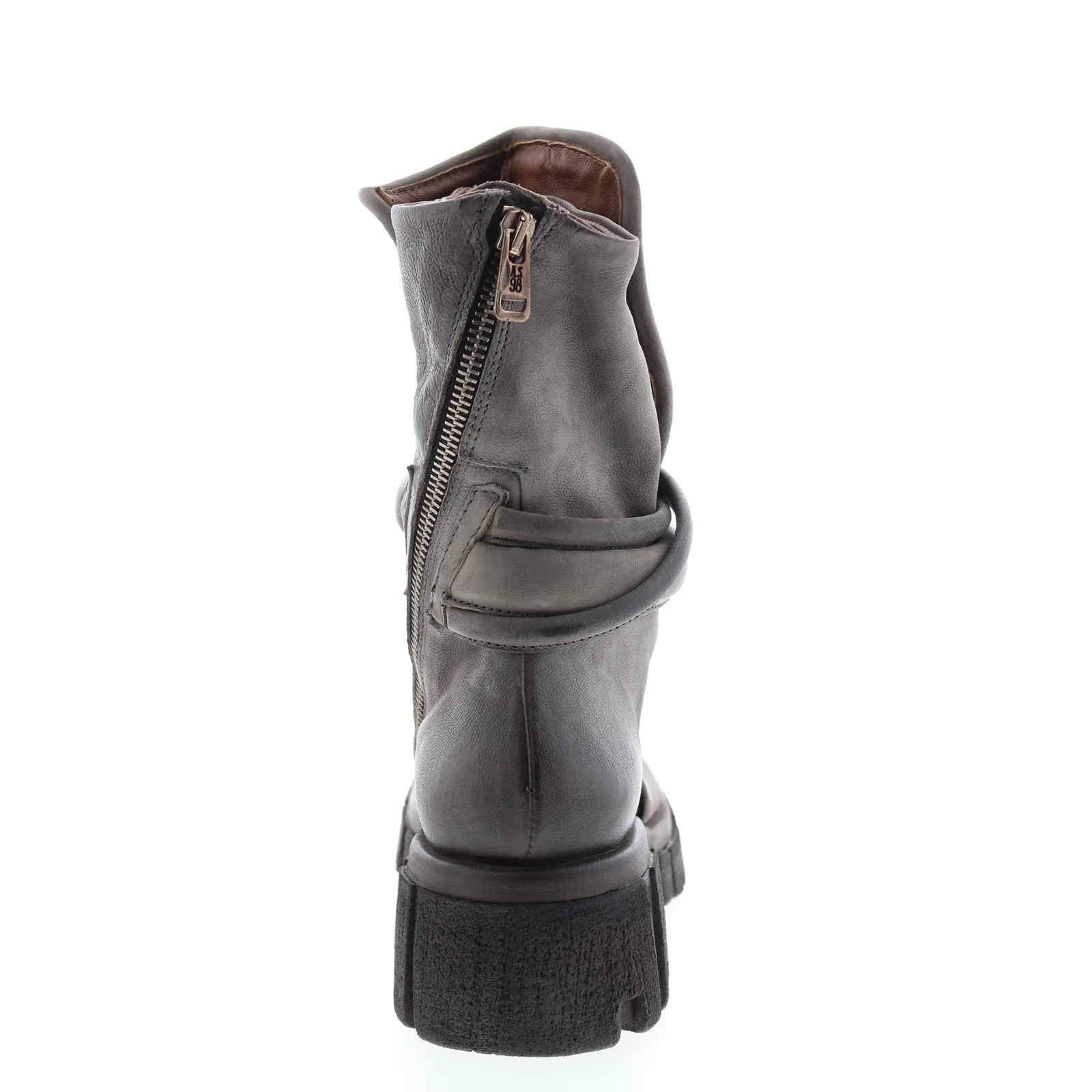 A.S.98 Hersh A82206-301 Womens Gray Leather Zipper Casual Dress Boots