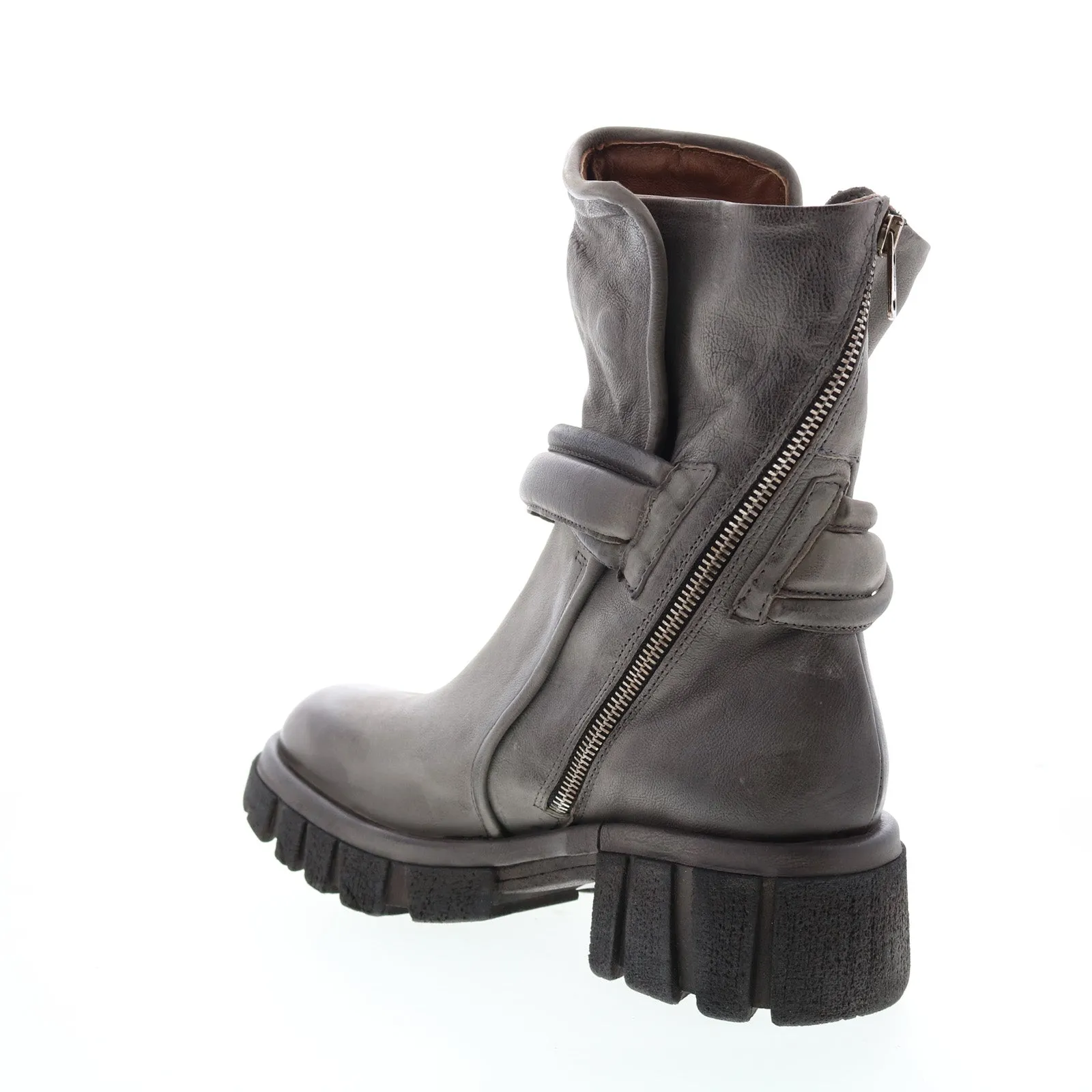 A.S.98 Hersh A82206-301 Womens Gray Leather Zipper Casual Dress Boots