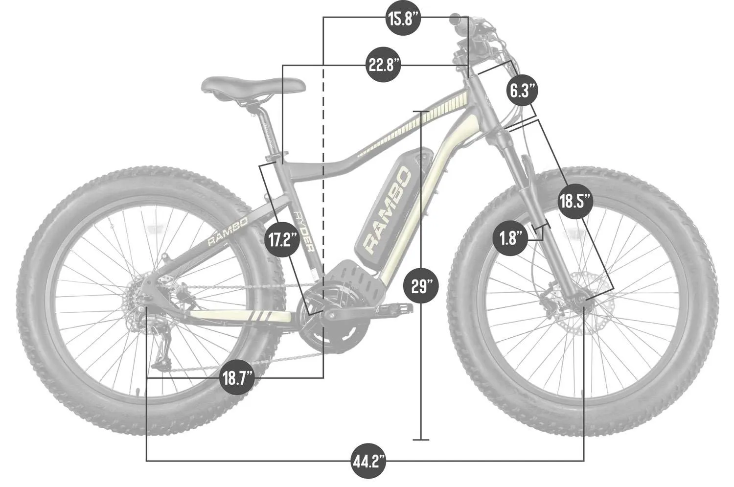 Rambo The Ryder 750 24 Electric Fat Tire Hunting Electric Bike